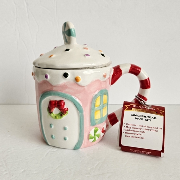 NEW Mr. Christmas Pink Gingerbread House‎ Christmas Mug 90th Anniversary - Picture 1 of 6